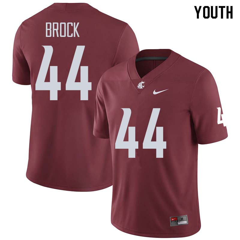 Youth #44 Tristan Brock Washington State Cougars College Football Jerseys Sale-Crimson